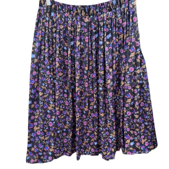 Banana Republic Factory Floral Print Pleated Flex Waist Lined Midi Skirt (SZ L) - Picture 3 of 11